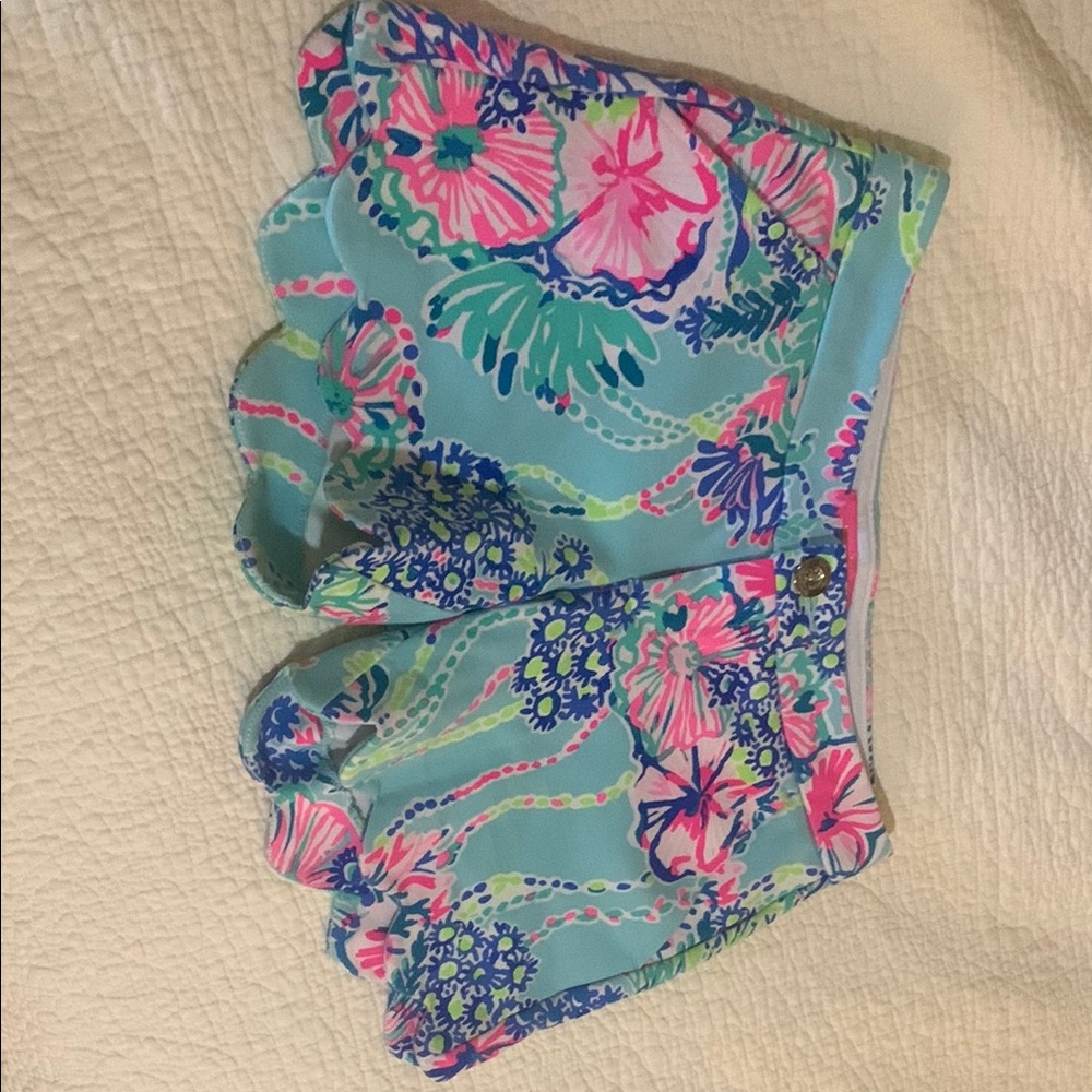Lilly Pulitzer Blue and Pink Floral Shorts